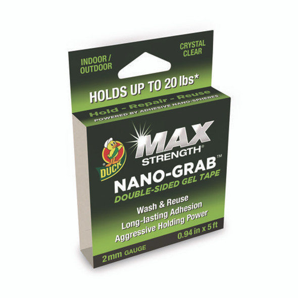 MAX Strength Nano-Grab Double-Sided Gel Tape, 0.94" x 5 ft, Clear MAX Strength Nano-Grab Double-Sided Gel Tape, 0.94" x 5 ft, Clear