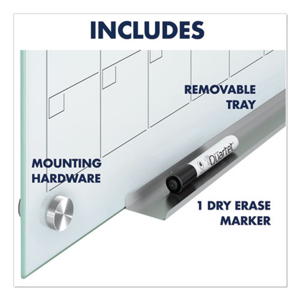 Infinity Magnetic Glass Calendar Board, Monthly Planning/Scheduling, 48" x 36", White Surface