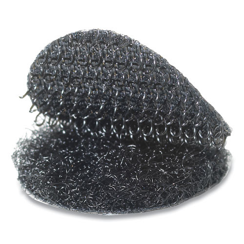 Sticky-Back Fasteners, Removable Adhesive, 0.63" dia, Black, 75/Pack