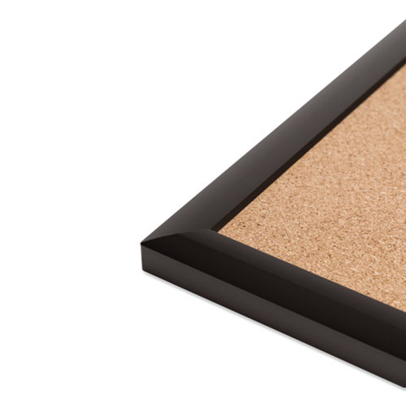 Cork Bulletin Board with Aluminum Frame, 36" x 24" (Actual Size: 35" x 23"), Tan Surface, Black Aluminum Frame
