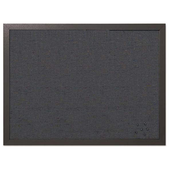 Designer Fabric Bulletin Board, 24" x 18", Black Surface, Black Fiberboard (MDF) Frame