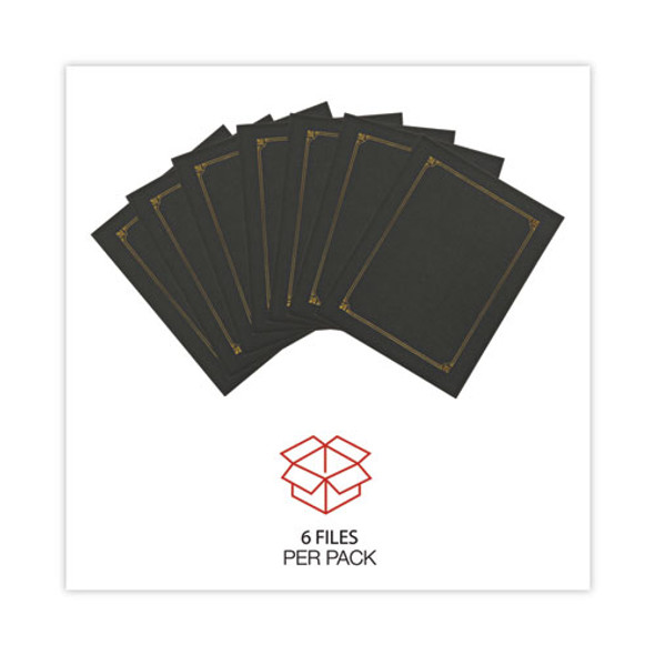 Certificate/Document Cover, 8.5 x 11; 8 x 10; A4, Black, 6/Pack