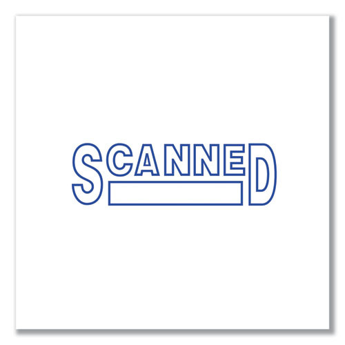 Message Stamp, SCANNED, Pre-Inked One-Color, Blue