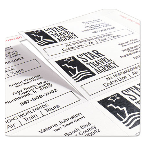 Clean Edge Business Cards, Laser, 2 x 3.5, White, 200 Cards, 10 Cards/Sheet, 20 Sheets/Pack