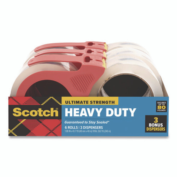 3850 Heavy-Duty Packaging Tape, 3" Core, 1.88" x 43.7 yd, Clear, 6/Pack