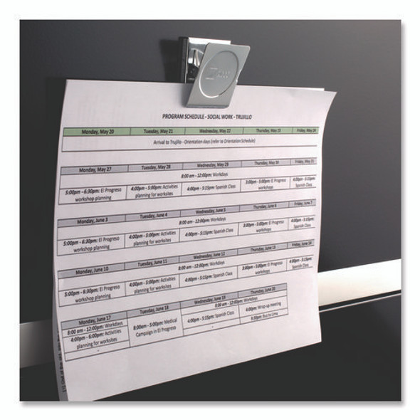 Magnetic Clip, 1" Jaw Capacity, Silver, 12/Pack