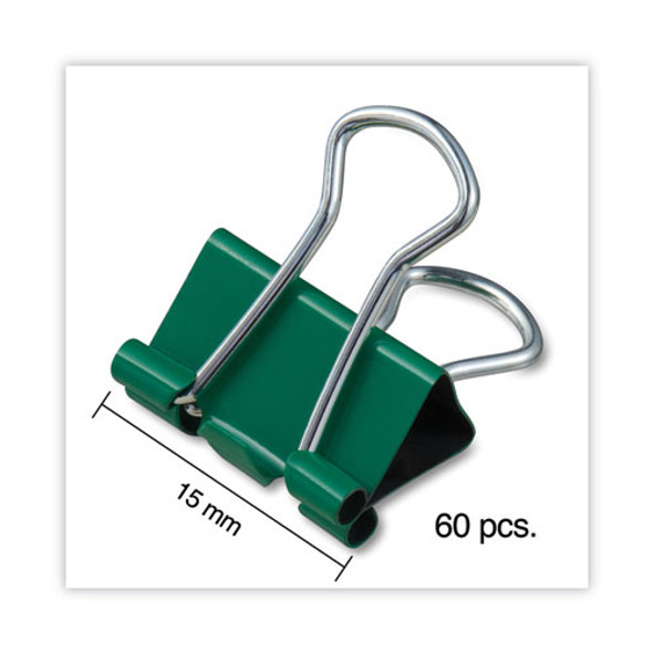 Binder Clips with Storage Tub, Mini, Assorted Colors, 60/Pack