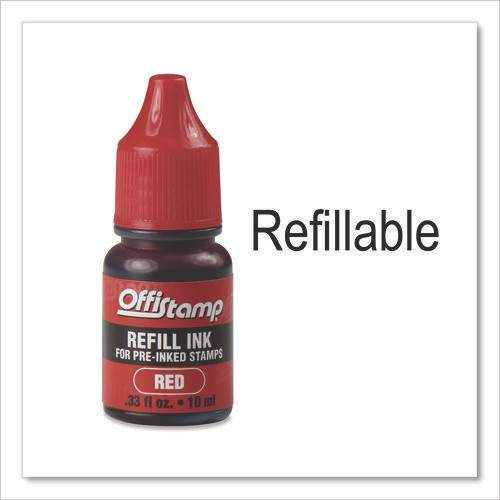 Pre-Inked Message Stamp with Blank Date Box, FAXED, 1.63" x 0.38", Red Ink