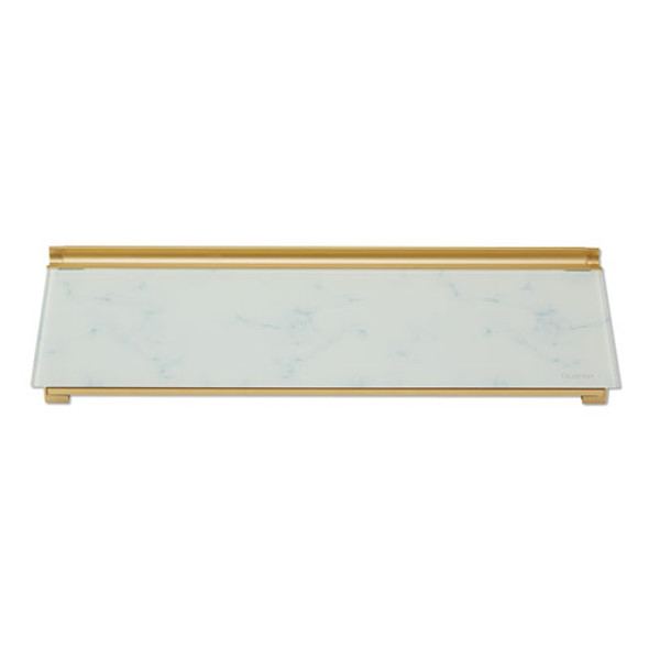 Glass Dry Erase Desktop Computer Pad, 18" x 6", Marble Surface