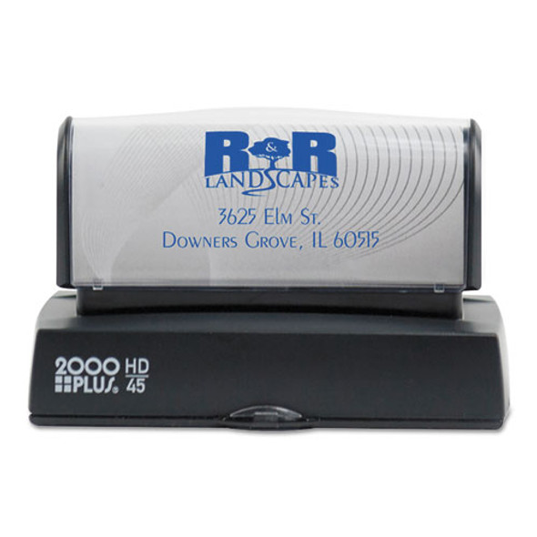 HD Custom Stamp, Pre-Inked, Black/Blue/Green/Gold/Orange/Red/Violet, 3.19 x 1