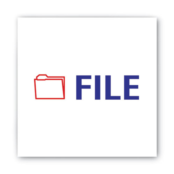 Pre-Inked Shutter Stamp, Red/Blue, FILE, 1.63 x 0.5