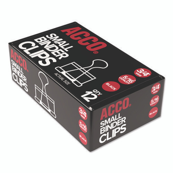 Binder Clips, Small, Black Silver, Dozen