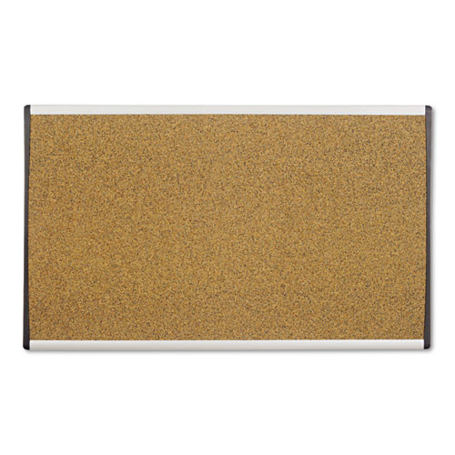 ARC Frame Cubicle Board, Cork Bulletin, 30" x 18", Tan Surface, Satin Aluminum Frame