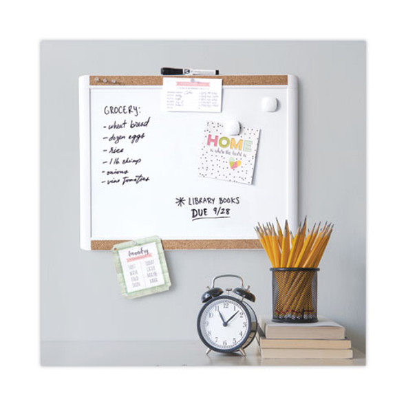 PINIT Magnetic Dry Erase Board with Plastic Frame, 20" x 16", White Surface, White Plastic Frame