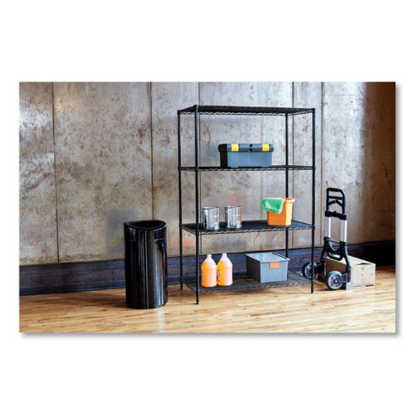 Commercial Wire Shelving, Three-Shelf, 48w x 18d x 72h, Black