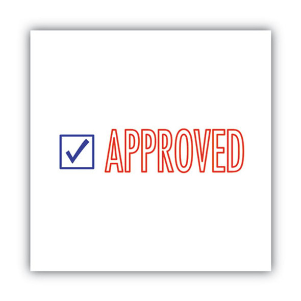 Pre-Inked Shutter Stamp, Red/Blue, APPROVED, 1.63 x 0.5