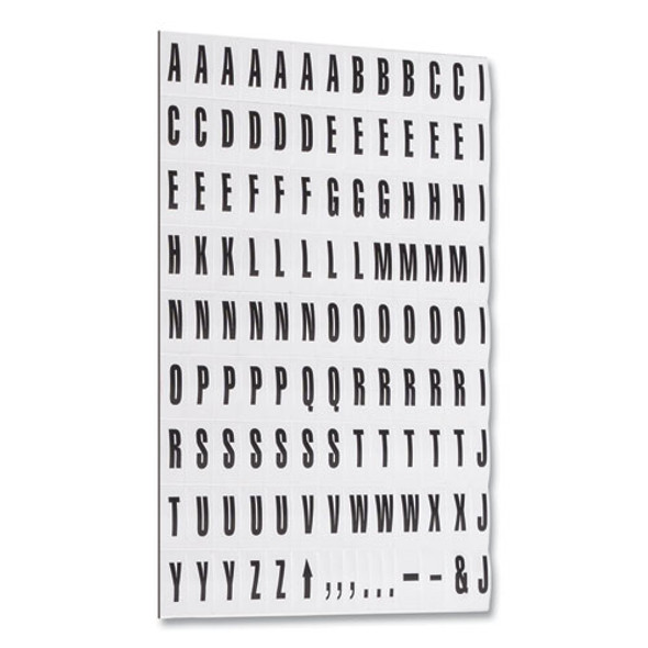 Heavy-Duty Board Magnets, Letters, 0.75" Tall, Black Characters, White Background, 120 Pieces