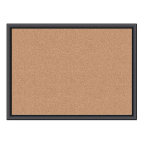 Cork Bulletin Board, 24" x 18" (Actual Size: 23" x 17"), Tan Surface, Black Wood Frame