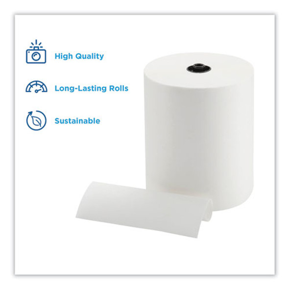 Paper Towels, 1-Ply, 8.25" x 700 ft, White, 6 Rolls/Carton