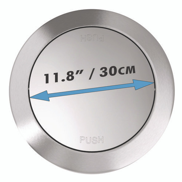 Swing Top Trash Can, 17 gal, Stainless Steel, Silver