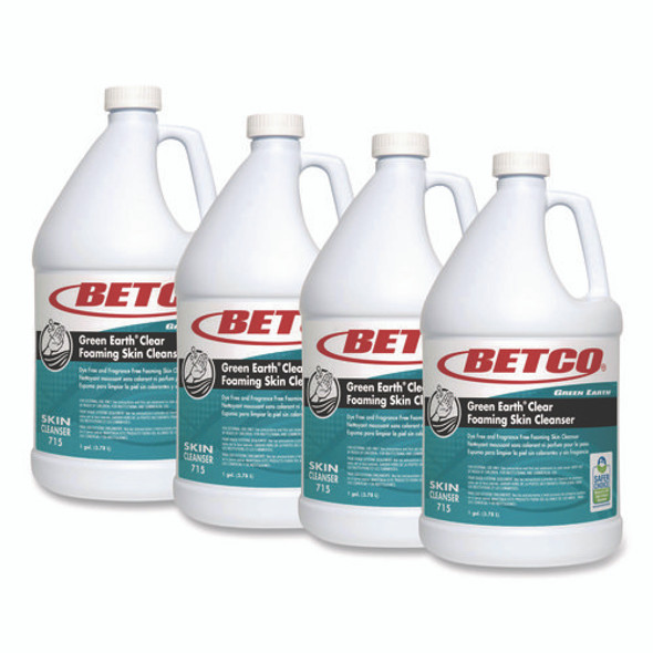 Green Earth Clear Foaming Skin Cleanser, Fragrance Free, 1 gal Bottle, 4/Carton