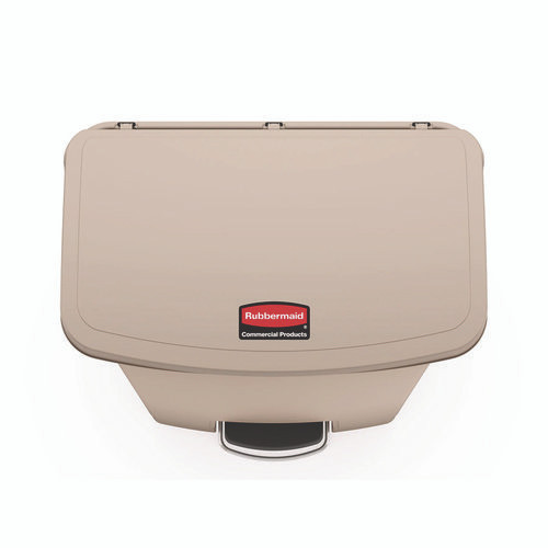 Streamline Resin Step-On Container, Front Step Style, 18 gal, Polyethylene, Beige