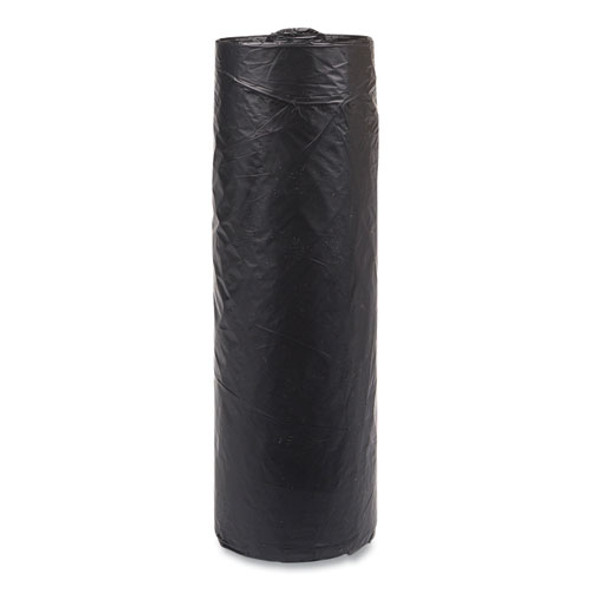 High-Density Commercial Can Liners, 33 gal, 16 mic, 33" x 40", Black, Interleaved Roll, 25 Bags/Roll, 10 Rolls/Carton