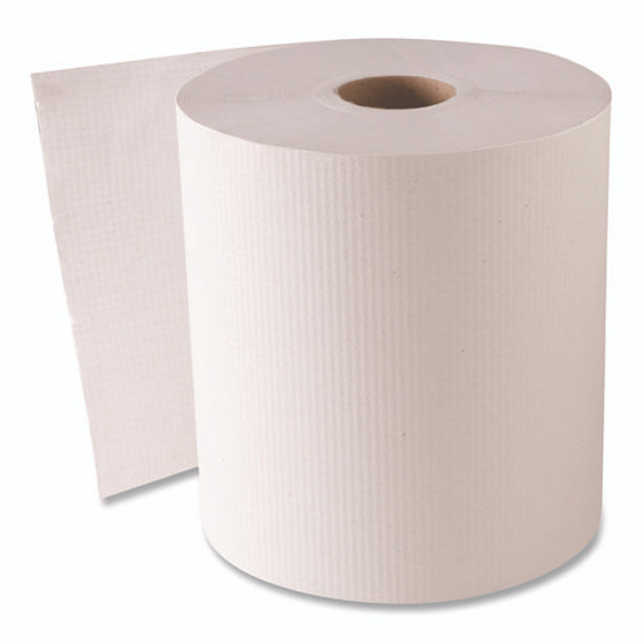 Hardwound Roll Towels, 1-Ply, 8" x 800 ft, White, 6 Rolls/Carton