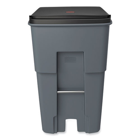 Brute Roll-Out Heavy-Duty Container, 95 gal, Polyethylene, Gray