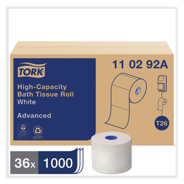 Advanced High Capacity Bath Tissue, Septic Safe, 2-Ply, White, 1,000 Sheets/Roll, 36/Carton