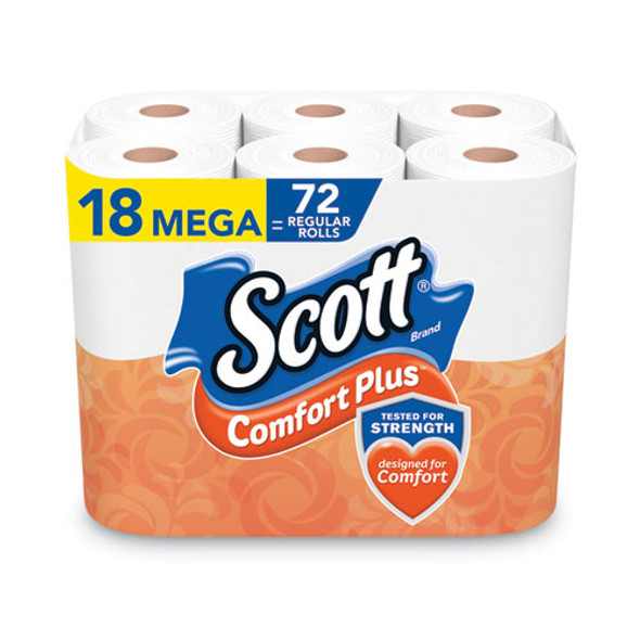 ComfortPlus Toilet Paper, Mega Roll, Septic Safe, 1-Ply, White, 425 Sheets/Roll, 18 Rolls/Pack ComfortPlus Toilet Paper, Mega Roll, Septic Safe, 1-Ply, White, 425 Sheets/Roll, 18 Rolls/Pack
