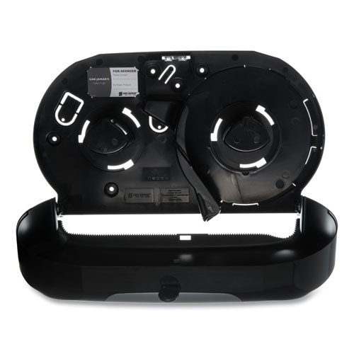 Twin 9" Jumbo Bath Tissue Dispenser, Summit, 20.07 x 5.88 x 11.9, Black/Faux Stainless Steel