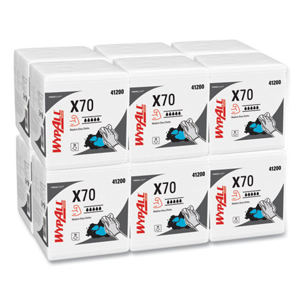 X70 Cloths, 1/4 Fold, 12.5 x 12, White, 76/Pack, 12 Packs/Carton