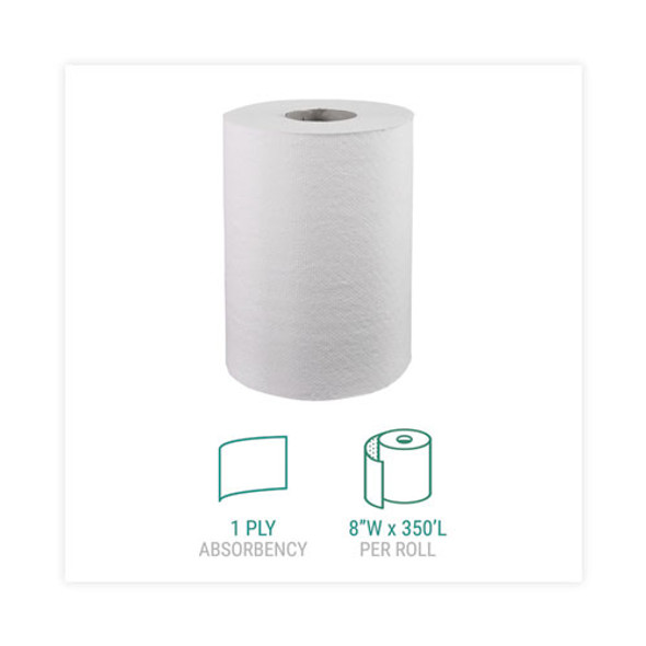 Hardwound Roll Towels, 1-Ply, 8" x 350 ft, White, 12 Rolls/Carton Hardwound Roll Towels, 1-Ply, 8" x 350 ft, White, 12 Rolls/Carton