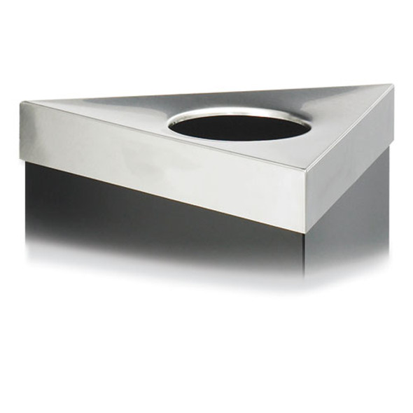 Trifecta Waste Receptacle Lid, No Inscription, 20w x 20d x 3h, Stainless Steel