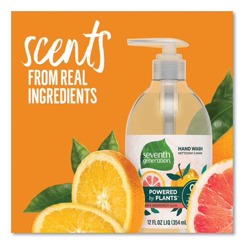Natural Hand Wash, Mandarin Orange and Grapefruit Scent, 12 oz, 8/Carton