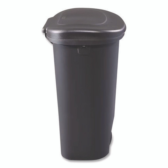 Classic Step-On Trash Can, 13 gal, Resin, Black