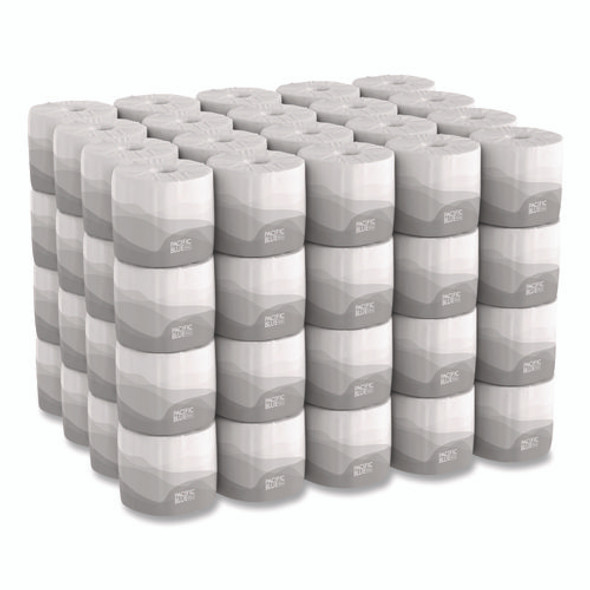 Pacific Blue Basic Bathroom Tissue, Septic Safe, 1-Ply, White, 1,210 Sheets/Roll, 80 Rolls/Carton