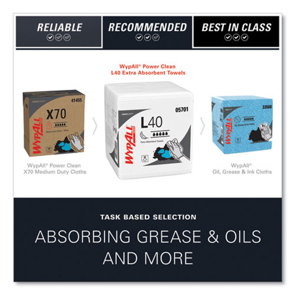 L40 Towels, 1/4 Fold, 12.5 x 12, White, 56/Box, 18 Packs/Carton