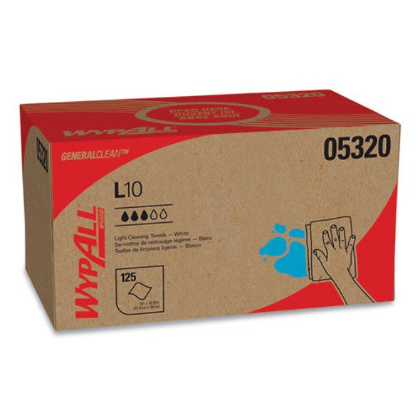 L10 Towels, POP-UP Box, 1-Ply, 9 x 10.5, White, 125/Box, 18 Boxes/Carton