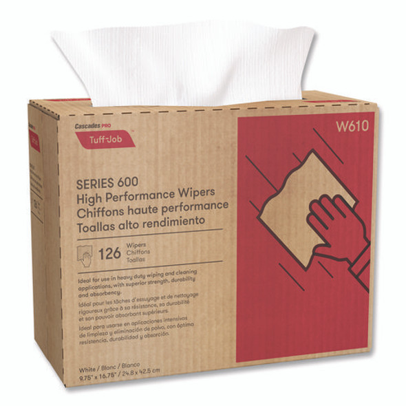 Tuff-Job S600 High Performance Wipers, 9 3/4 x 16 3/4, 126/Box, 10 Box/Carton Tuff-Job S600 High Performance Wipers, 9 3/4 x 16 3/4, 126/Box, 10 Box/Carton