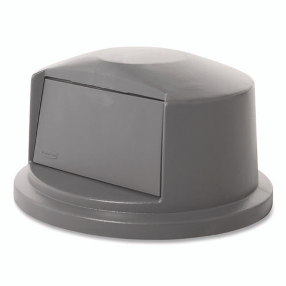 BRUTE Dome Top Swing Door Lid for 32 gal Waste Containers, 22.75" Diameter x 12.25h, Gray