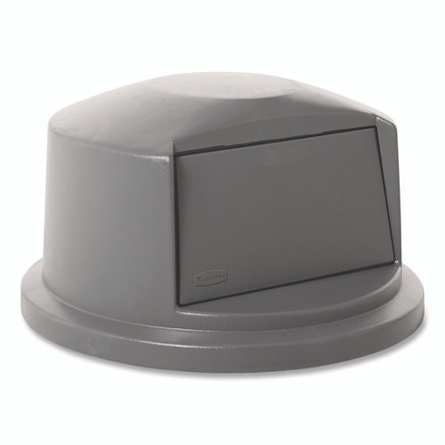 BRUTE Dome Top Swing Door Lid for 32 gal Waste Containers, 22.75" Diameter x 12.25h, Gray