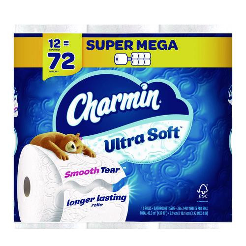 Ultra Soft Bathroom Tissue, Septic Safe, 2-Ply, White, 336 Sheets/Roll, 12 Rolls/Pack