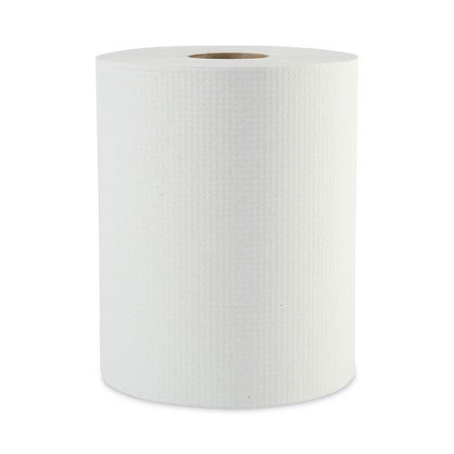 Hardwound Paper Towels, 1-Ply, 8" x 600 ft, White, 2" Core, 12 Rolls/Carton
