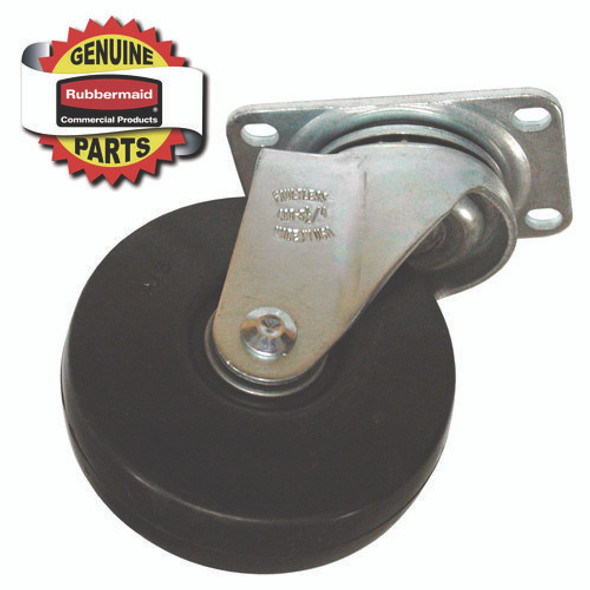 4" Caster for the 3/4" Std Duty Tilt Truck, Rigid Mount Plate, 4" Wheel, Black/Gray