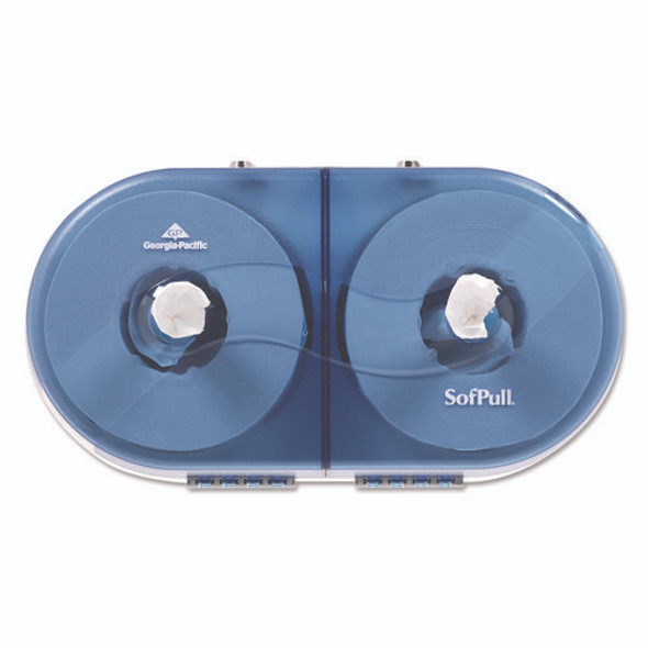 SofPull Twin High-Capacity Center-Pull Dispenser, 20.13 x 7 x 10.75, Splash Blue