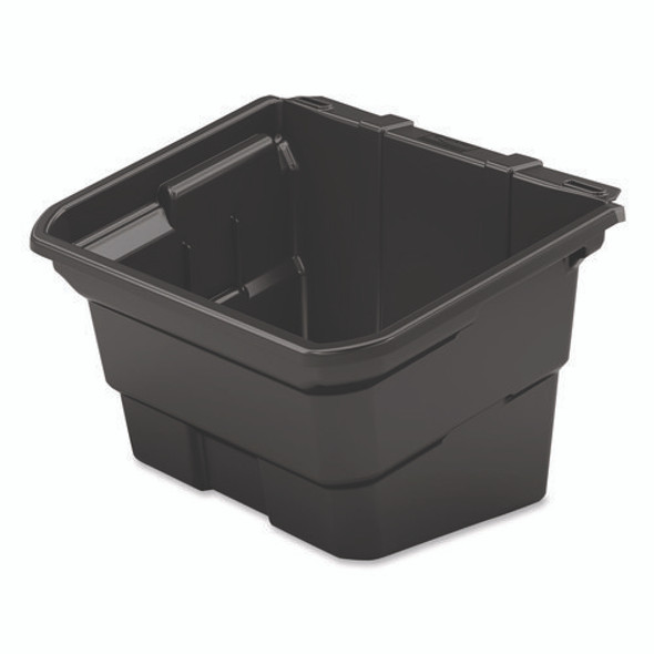 Utility Bin, 4 gal, 12.78" x 17.21" x 10.63", Black, 2/Pack