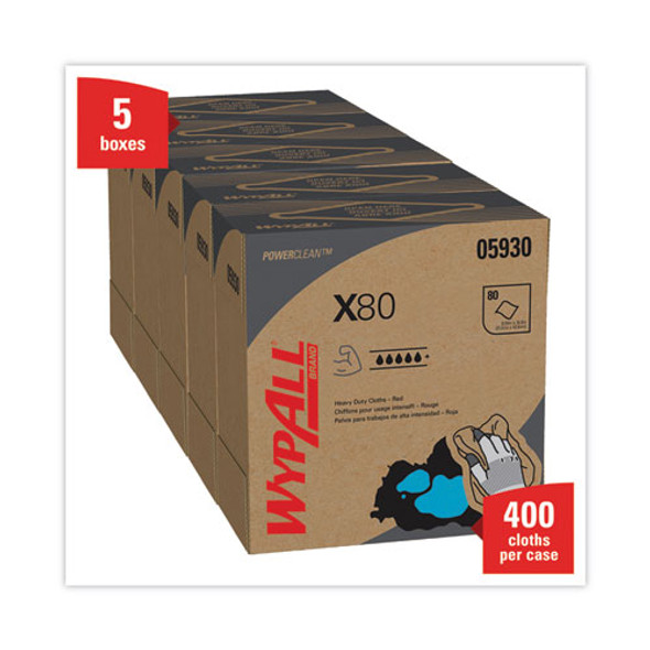 X80 Cloths, HYDROKNIT, POP-UP Box, 8.34 x 16.8, Red, 80/Box, 5 Box/Carton X80 Cloths, HYDROKNIT, POP-UP Box, 8.34 x 16.8, Red, 80/Box, 5 Box/Carton