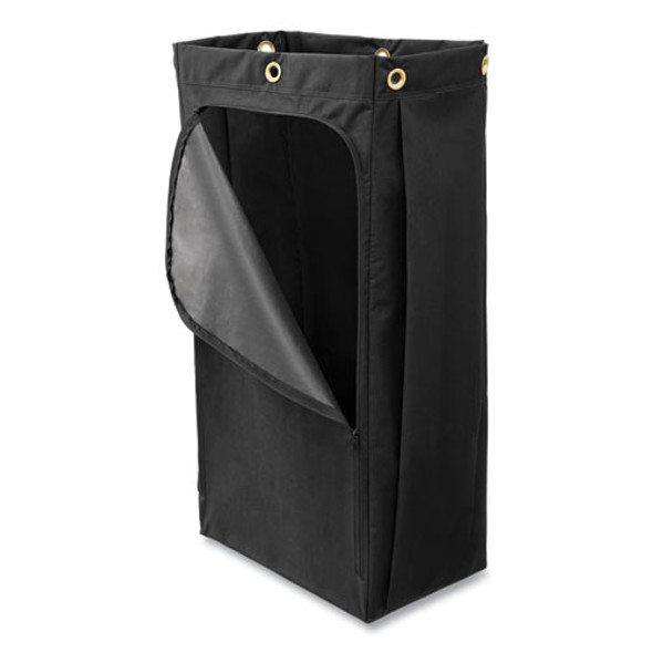Fabric Cleaning Cart Bag for Rubbermaid Commercial 9T76, 9T77 and 9T78, 26 gal, 17.5" x 10.5" x 33", Black